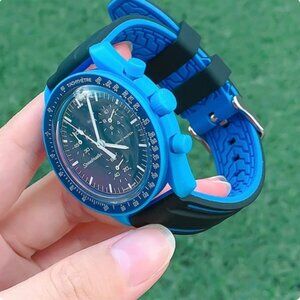 COPY - BAND FOR OMEGA SWATCH. COLOR BLUE